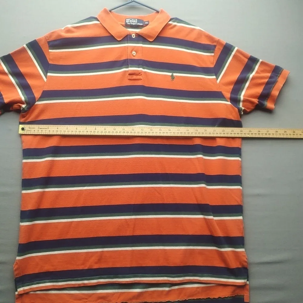 Ralph‎ Lauren Men's Shirt Multicolored Striped Pullover Polo Short Sleeve XL